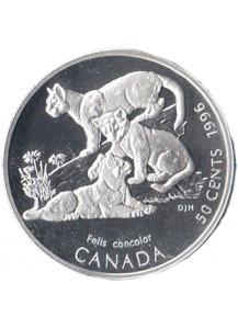 1996 - CANADA 50 Cents Felini Ag Fondo Specchio